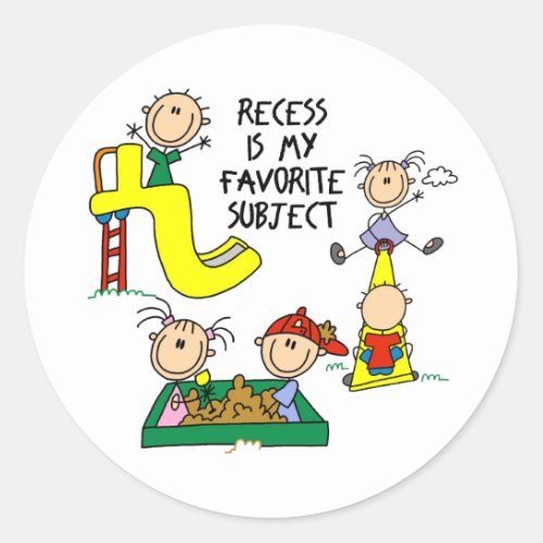 Recess Is My Favorite Subject Classic Round Sticker