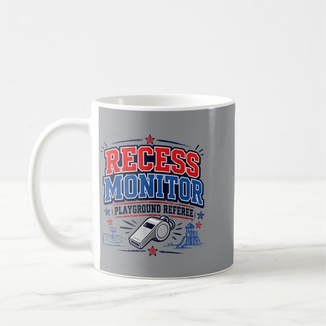 Recess Monitor Playground Referee Funny School Coffee Mug (Left)