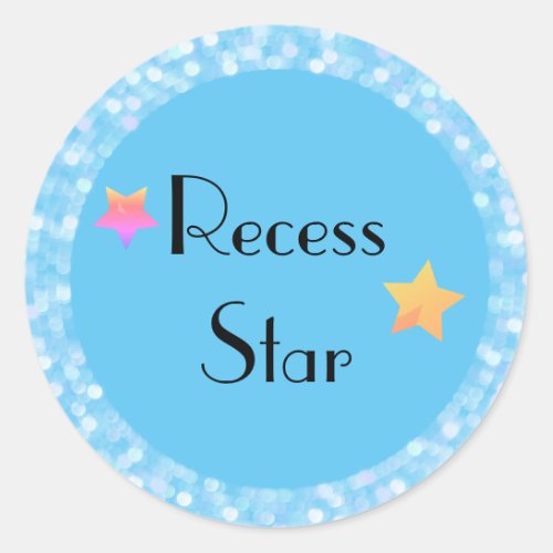 Recess Star with Stars Classic Round Sticker