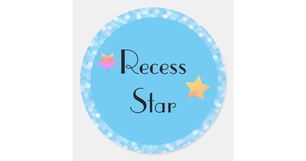 Recess Star with Stars Classic Round Sticker | Zazzle