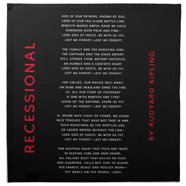 Recessional Poem - Napkin (Front)