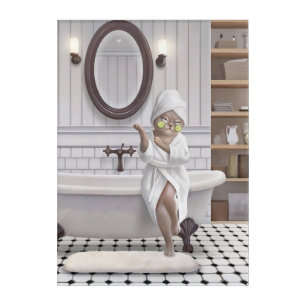 Recharge Mode – Miss Meow in Bathrobe Acrylic Print