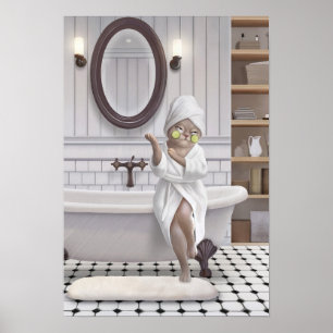 Recharge Mode – Miss Meow in Bathrobe Poster