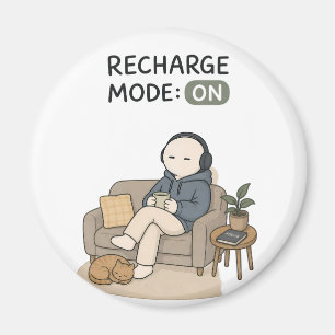 Recharge Mode On Funny Introvert Meme Magnet