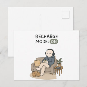 Recharge Mode On Funny Introvert Meme Postcard