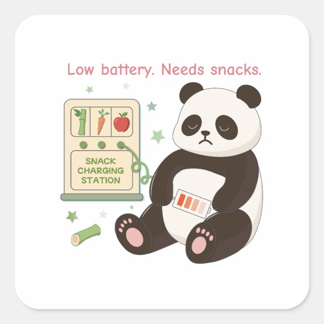 Recharge with Bamboo Snacks Square Sticker (Front)