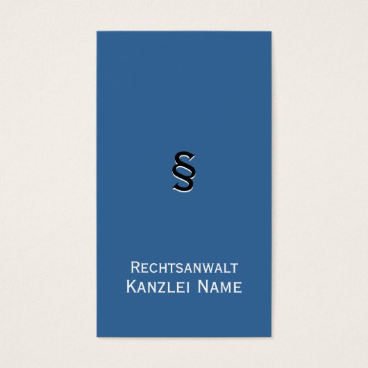Rechtsanwalt Visitenkarten dunkelblau (Front)