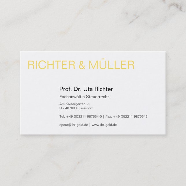 Rechtsanwälte Visitenkarte Business Card (Front)