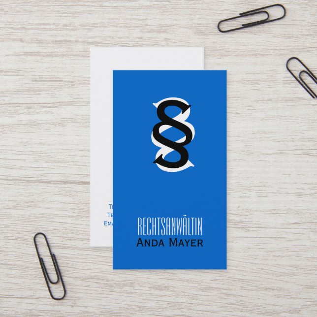 Rechtsanwältin Visitenkarten Business Card (Front/Back In Situ)