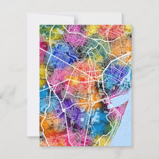 Recife Brazil City Map Postcard