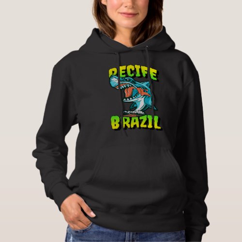 Recife Brazil Surf Paradise Graphic Shark Hoodie