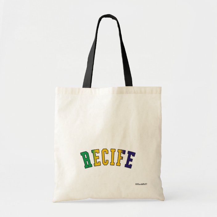 Recife in Brazil National Flag Colors Bag