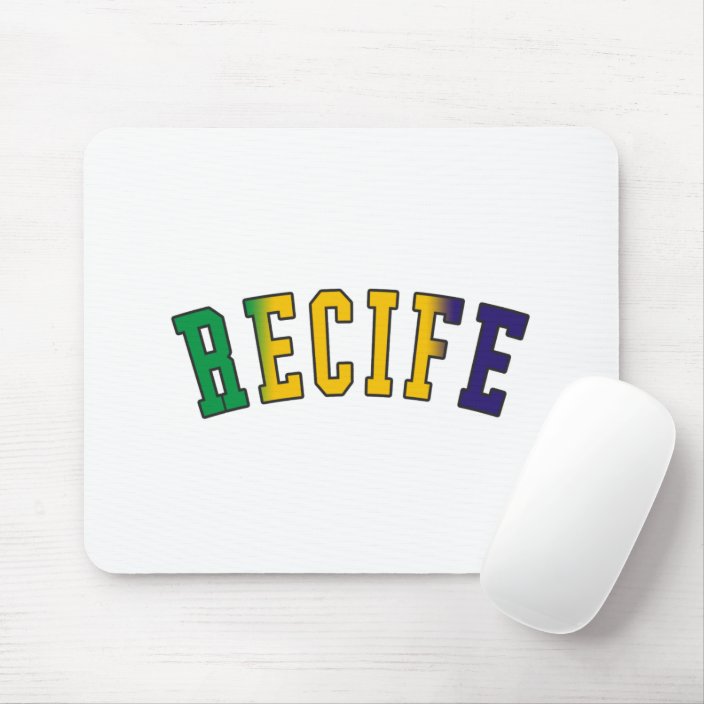 Recife in Brazil National Flag Colors Mouse Pad