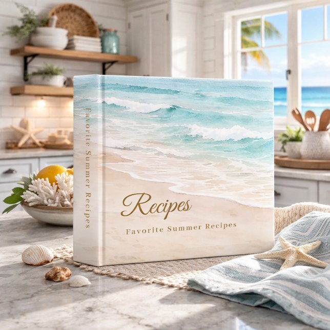 Recipe beach coastal summer 3 ring binder (Creator Uploaded)