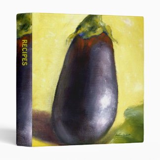 Recipe Binder, Eggplant, Fine Art Oil Painting 3 Ring Binder