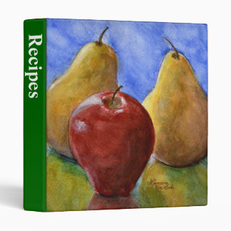 Recipe Binder, Fine Art Apple, Pears 3 Ring Binder
