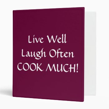 Recipe Binder Holder Live Laugh Love Cook by Gigglesandgrins at Zazzle