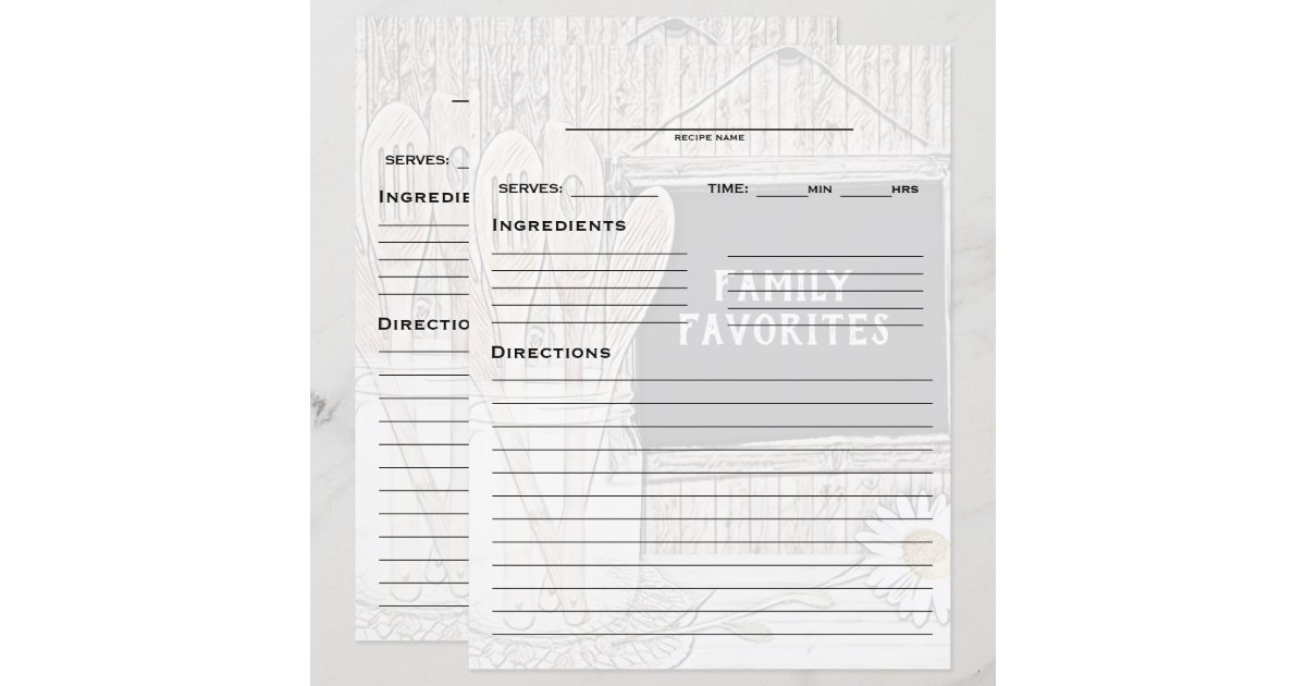 Recipe Binder Insert Zazzle