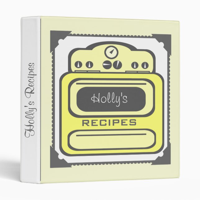 Recipe Binder - Retro Yellow Stove (Front/Spine)