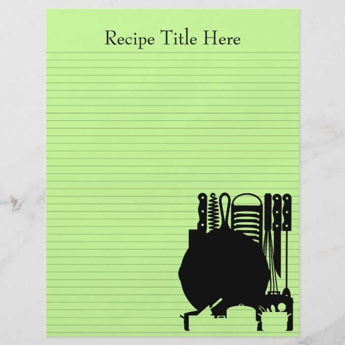 Recipe Binder Sheets 8.5x11 Customizable Both Side Full Color Flyer