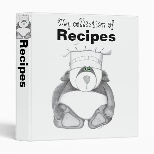 Recipe Binder with Panda Bear Chef
