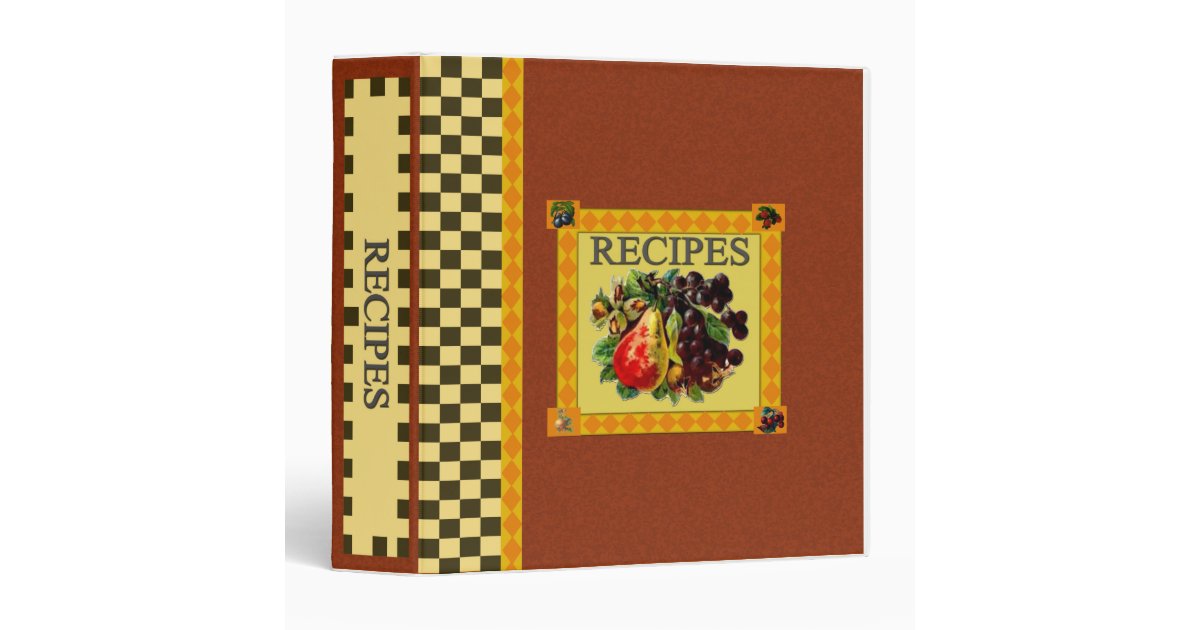 Recipe Book Binder Zazzle