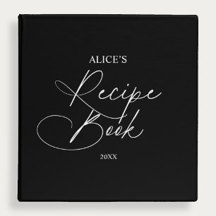 Recipe Book Chic Handwriting Script 3 Ring Binder