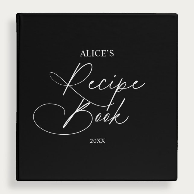 Recipe Book Chic Handwriting Script 3 Ring Binder (Creator Uploaded)