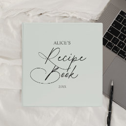 Recipe Book Chic Handwriting Script 3 Ring Binder