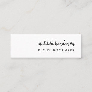 Recipe Book Favorite Recipes Mini Bookmark Card