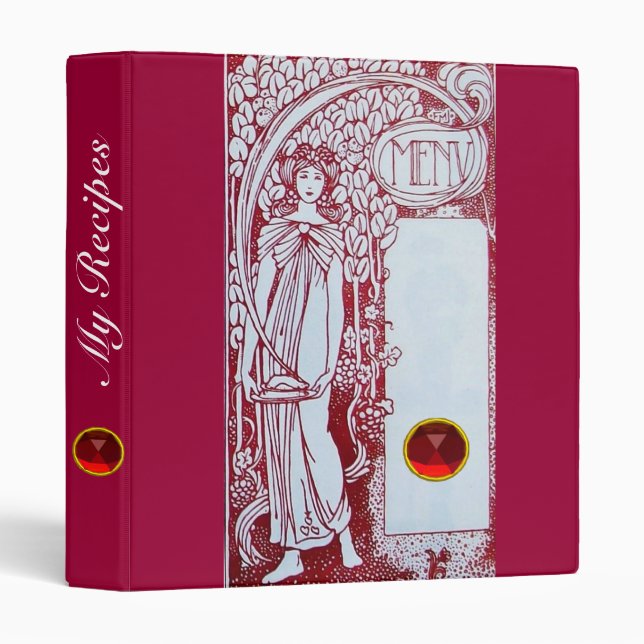 RECIPE BOOK RESTAURANT MENU 2 3 RING BINDER (Front/Spine)