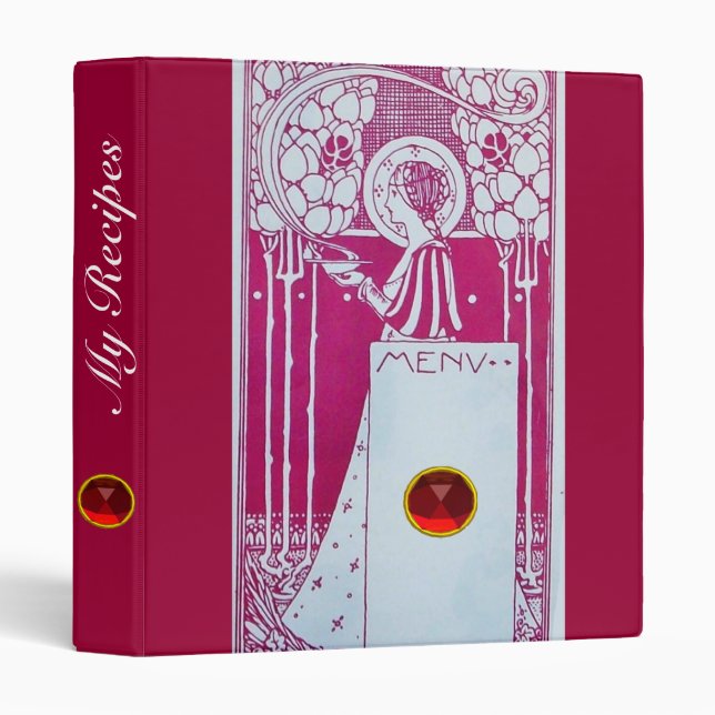 RECIPE BOOK RESTAURANT MENU 3 RING BINDER (Front/Spine)