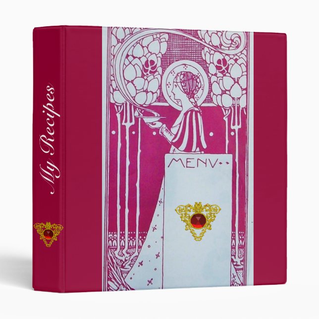 RECIPE BOOK RESTAURANT MENU 3 RING BINDER (Front/Spine)