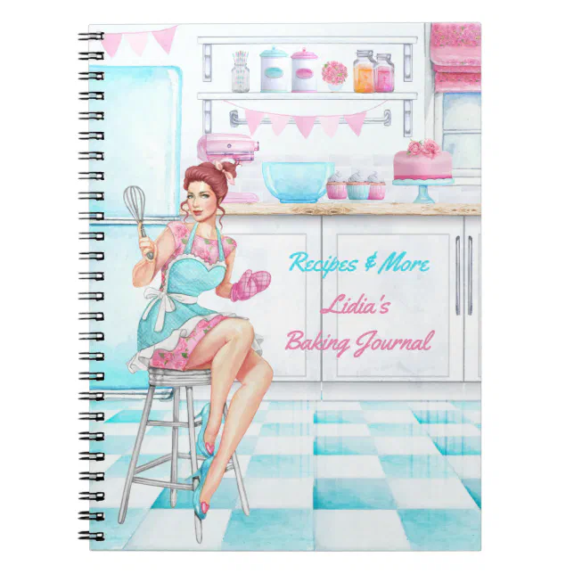 Recipe Book Retro Kitchen Baking and Cooking | Zazzle