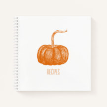 Recipe Book with Pumpkin Cover