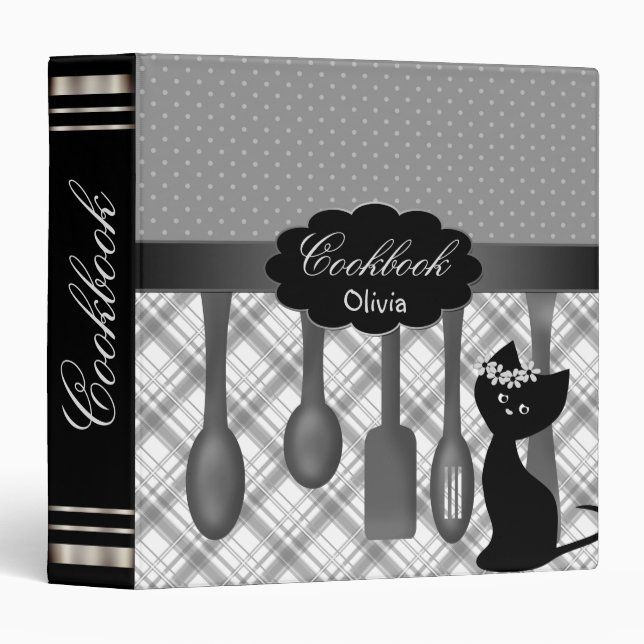 Recipe book, yellow 3 ring binder (Front/Spine)