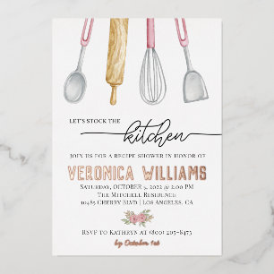 Recipe Bridal Shower Foil Invitation