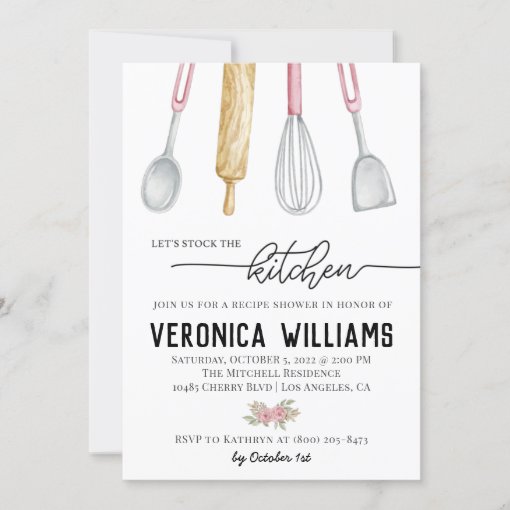 Recipe Bridal Shower Invitation Zazzle