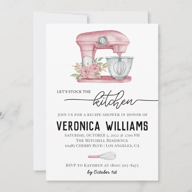 Recipe Bridal Shower Invitation (Front)