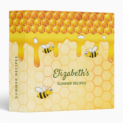 Recipe bumble bees yellow honeycomb food 3 ring binder
