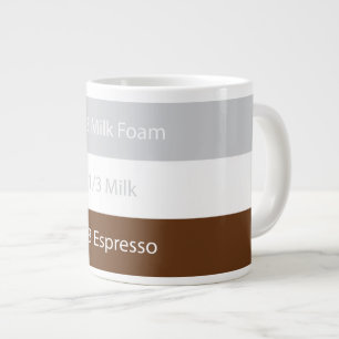 Recipe cappuccino Coffee Text design Giant Coffee Mug