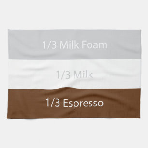 Recipe cappuccino Coffee   Text design Kitchen Towel