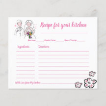 Recipe Card Bridal Shower Pink Love Flyer