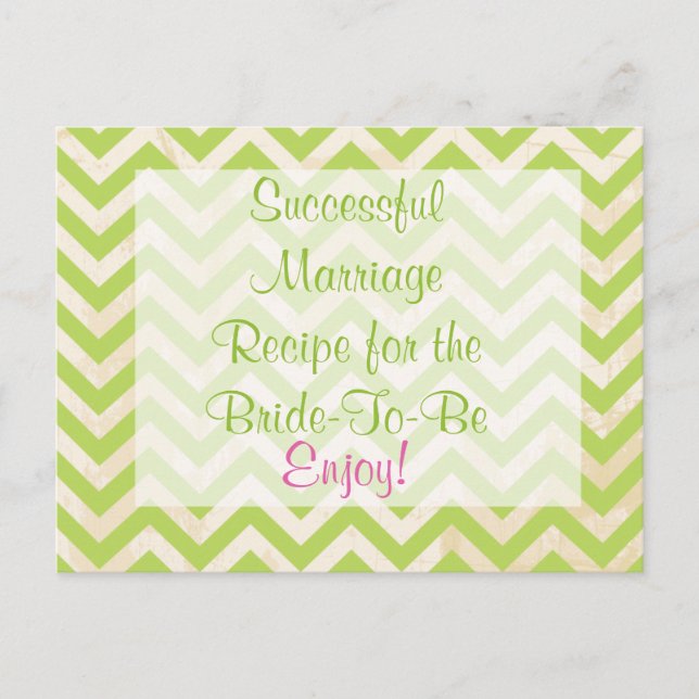 Recipe Card for a Successful Marriage Postcard (Front)