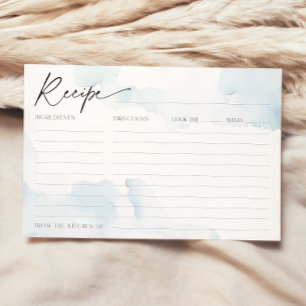 Recipe Card for Blue Bridal Shower On Cloud Nine