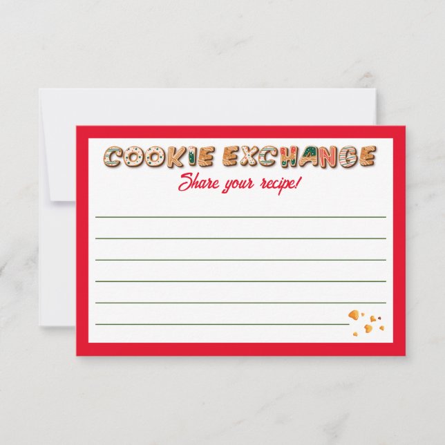 Recipe Card for Christmas Cookie Exchange Party (Front)