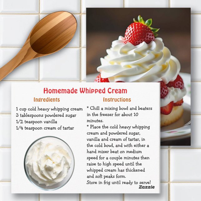 Recipe Card for Homemade Whipped Cream (Creator Uploaded)