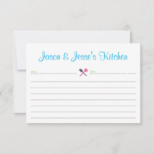 Recipe card for shower or housewarming