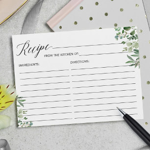 Recipe Card for the Bride Chic Eucalyptus Leaves