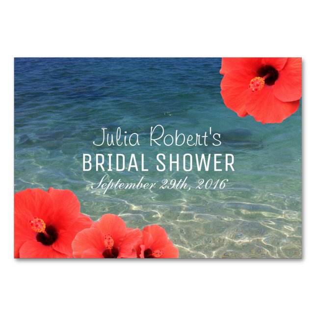 Recipe Card |Hawaiian Hibiscus Beach Bridal Shower (Front)
